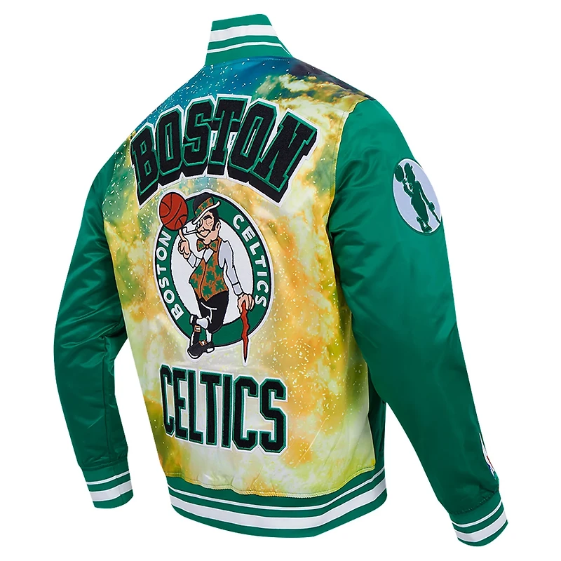 Pro Standard Kelly Boston Celtics Sublimated Satin Full-Snap Jacket