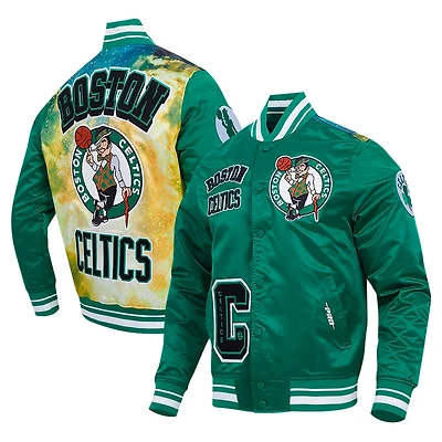 Pro Standard Kelly Boston Celtics Sublimated Satin Full-Snap Jacket
