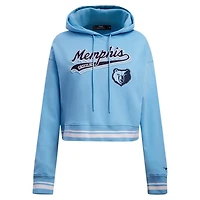 Pro Standard Light Memphis Grizzlies Script Tail Cropped Pullover Hoodie