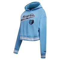 Pro Standard Light Memphis Grizzlies Script Tail Cropped Pullover Hoodie