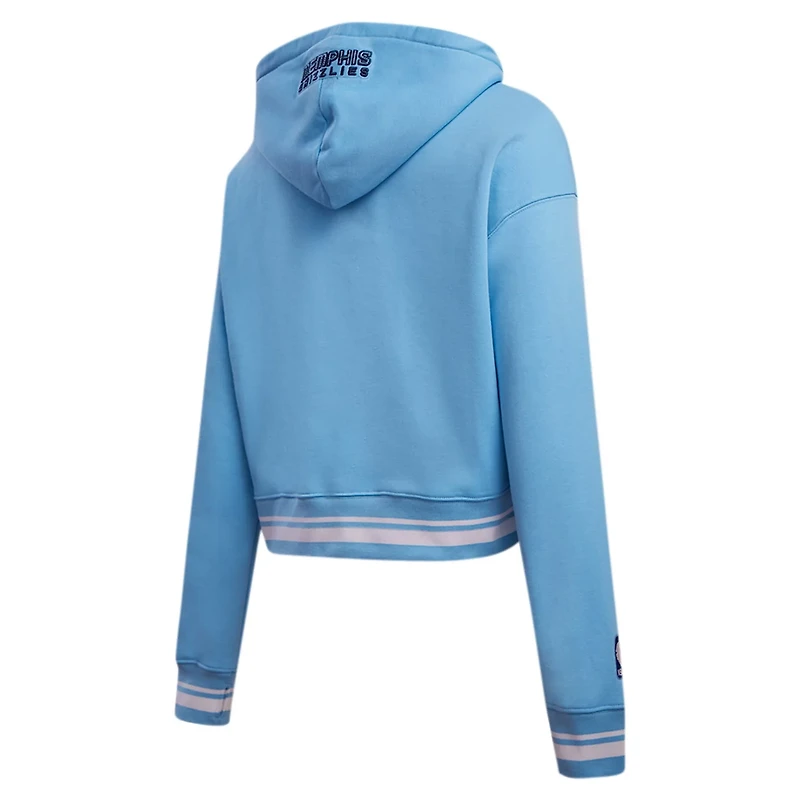 Pro Standard Light Memphis Grizzlies Script Tail Cropped Pullover Hoodie