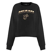 Pro Standard Miami Heat Glam Cropped Pullover Sweatshirt