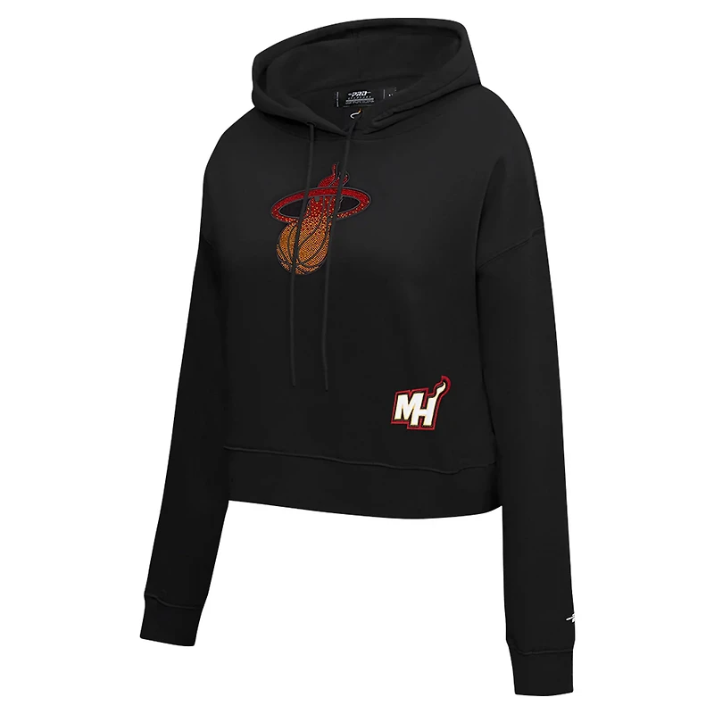 Pro Standard Miami Heat Jewels Cropped Pullover Hoodie