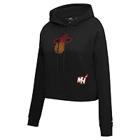 Pro Standard Miami Heat Jewels Cropped Pullover Hoodie