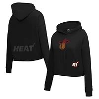 Pro Standard Miami Heat Jewels Cropped Pullover Hoodie
