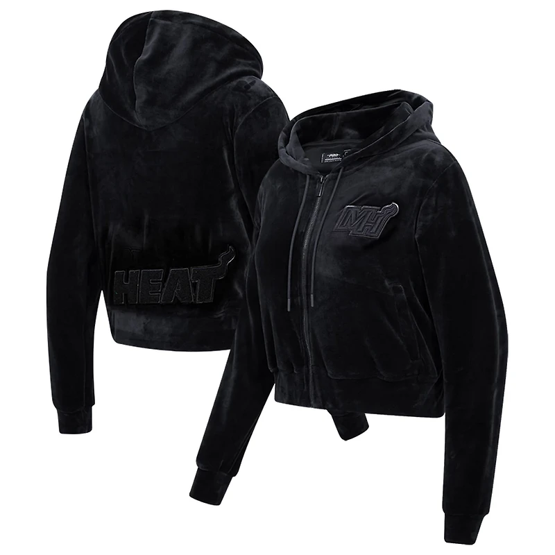 Pro Standard Miami Heat Triple Velour Full-Zip Hoodie