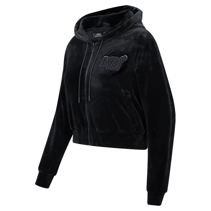 Pro Standard Miami Heat Triple Velour Full-Zip Hoodie