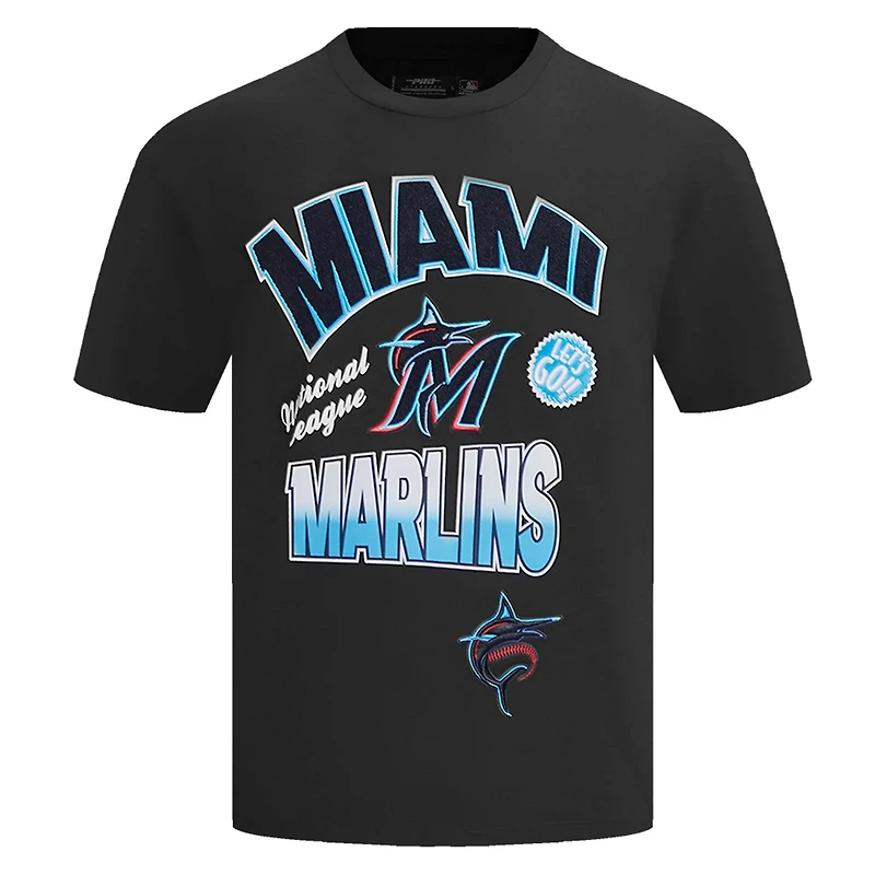 Pro Standard Miami Marlins Turn It Up Dropped Shoulder T-Shirt