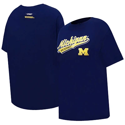 Pro Standard Michigan Wolverines Script Tail Oversized Boyfriend T-Shirt