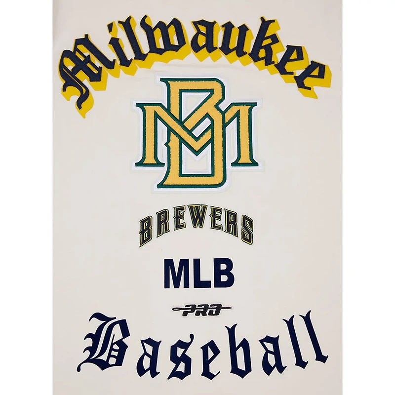 Pro Standard Milwaukee Brewers Cooperstown Collection Old English T-Shirt