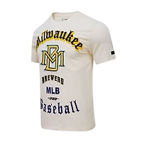 Pro Standard Milwaukee Brewers Cooperstown Collection Old English T-Shirt