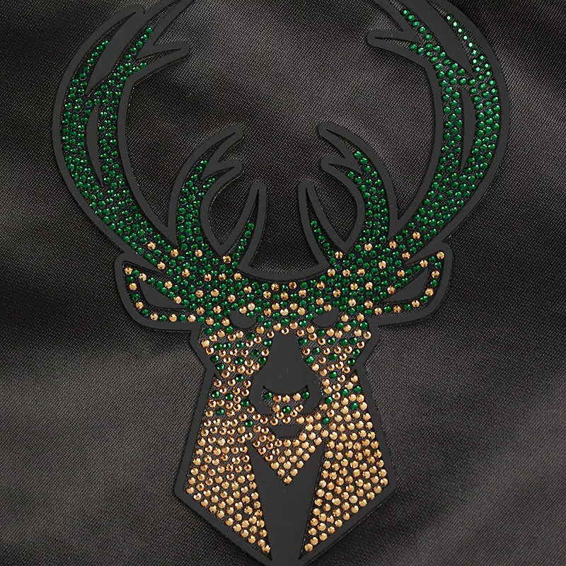 Pro Standard Milwaukee Bucks Jeweled Satin Full-Snap Jacket