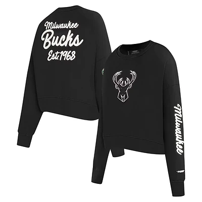 Pro Standard Milwaukee Bucks Paint The City Cropped Pullover Sweatshirt