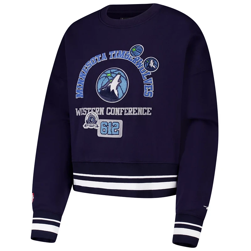 Pro Standard Minnesota Timberwolves Area Code Cropped Pullover Sweatshirt