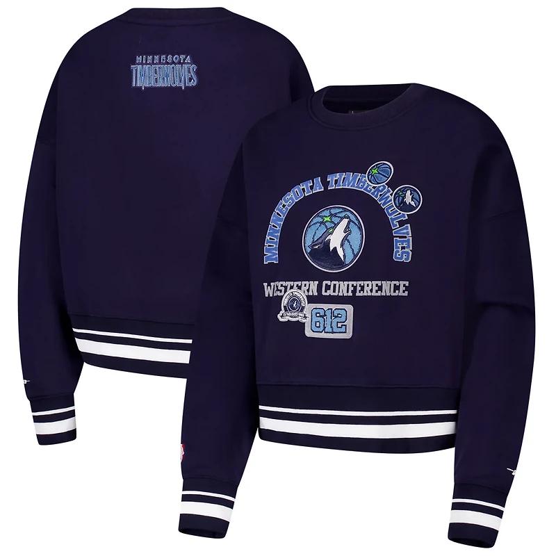 Pro Standard Minnesota Timberwolves Area Code Cropped Pullover Sweatshirt