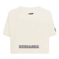 Pro Standard Nebraska Huskers Reverse French Terry Boxy Cropped T-Shirt