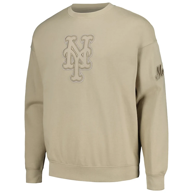 Pro Standard New York Mets Neutral Drop Shoulder Pullover Sweatshirt