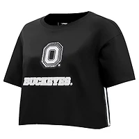 Pro Standard Ohio State Buckeyes Rhinestone  Pearl Boxy Cropped T-Shirt