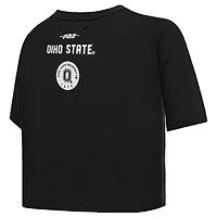 Pro Standard Ohio State Buckeyes Rhinestone  Pearl Boxy Cropped T-Shirt