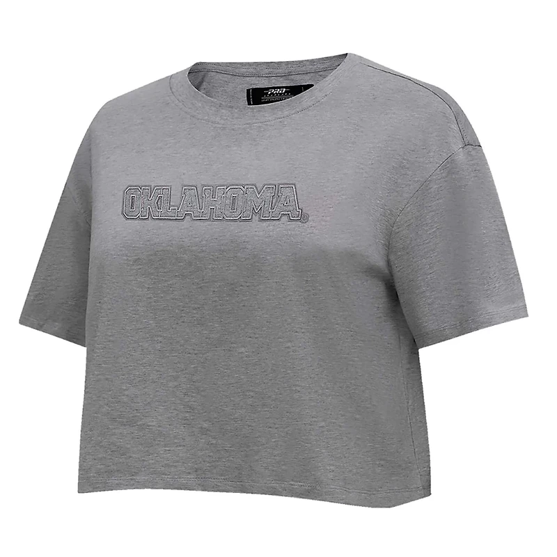 Pro Standard Oklahoma Sooners Tonal Neutral Boxy Cropped T-Shirt