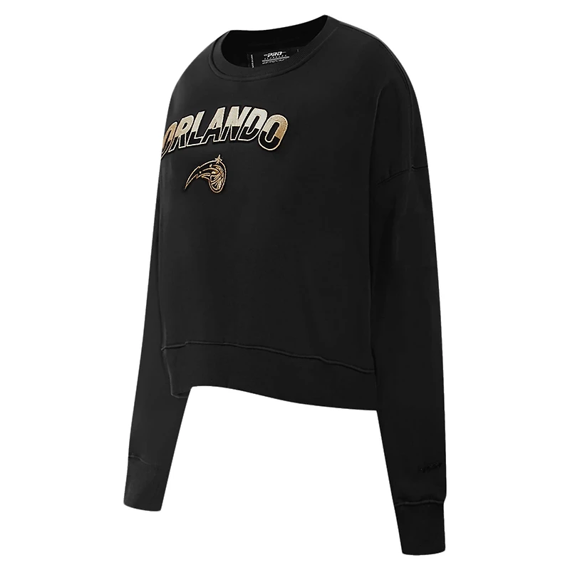 Pro Standard Orlando Magic Glam Cropped Pullover Sweatshirt