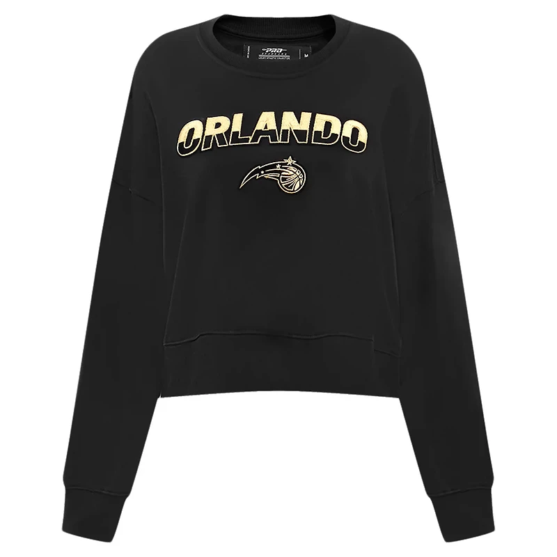 Pro Standard Orlando Magic Glam Cropped Pullover Sweatshirt