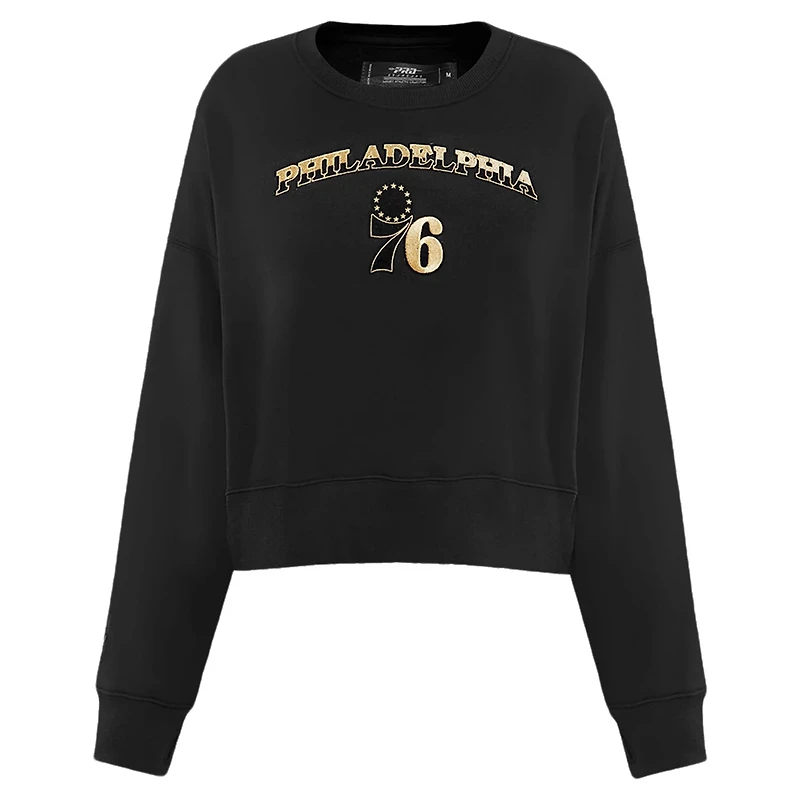 Pro Standard Philadelphia 76ers Glam Cropped Pullover Sweatshirt