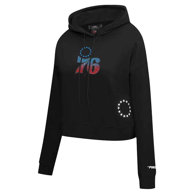 Pro Standard Philadelphia 76ers Jewels Cropped Pullover Hoodie
