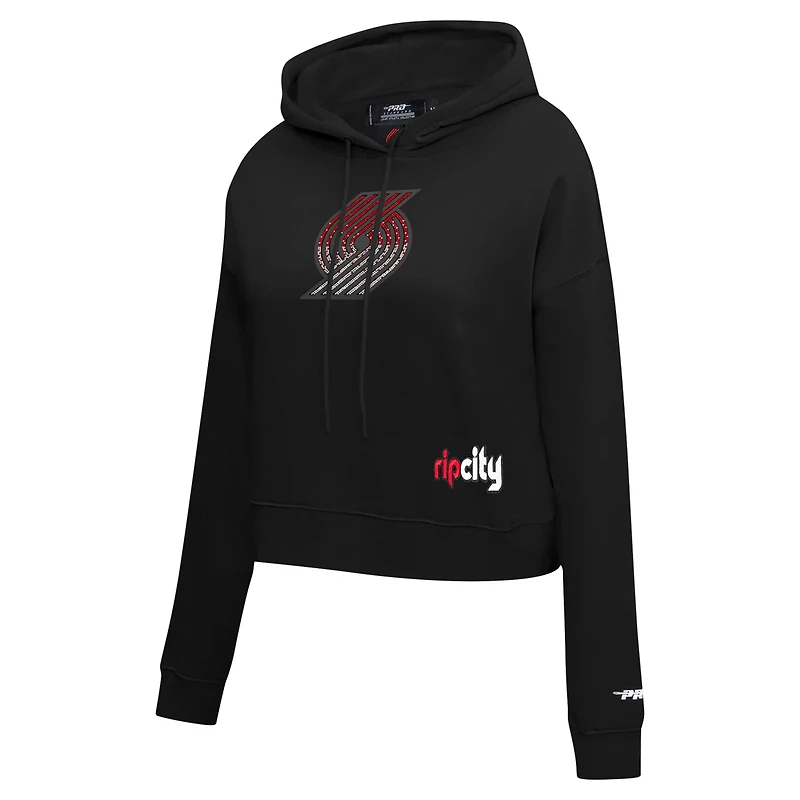 Pro Standard Portland Trail Blazers Jewels Cropped Pullover Hoodie