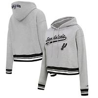 Pro Standard San Antonio Spurs Script Tail Cropped Pullover Hoodie