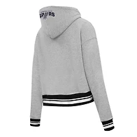 Pro Standard San Antonio Spurs Script Tail Cropped Pullover Hoodie