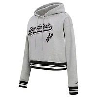 Pro Standard San Antonio Spurs Script Tail Cropped Pullover Hoodie