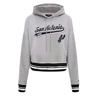 Pro Standard San Antonio Spurs Script Tail Cropped Pullover Hoodie