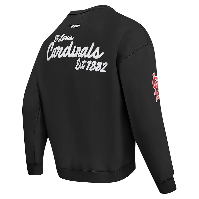 Pro Standard St Louis Cardinals Paint The City Dropped Shoulder Pullover Sweatshirt