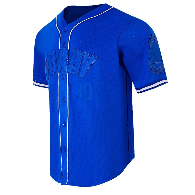 Pro Standard Stephen Curry Golden State Warriors Triple Tonal Mesh Button-Up Top