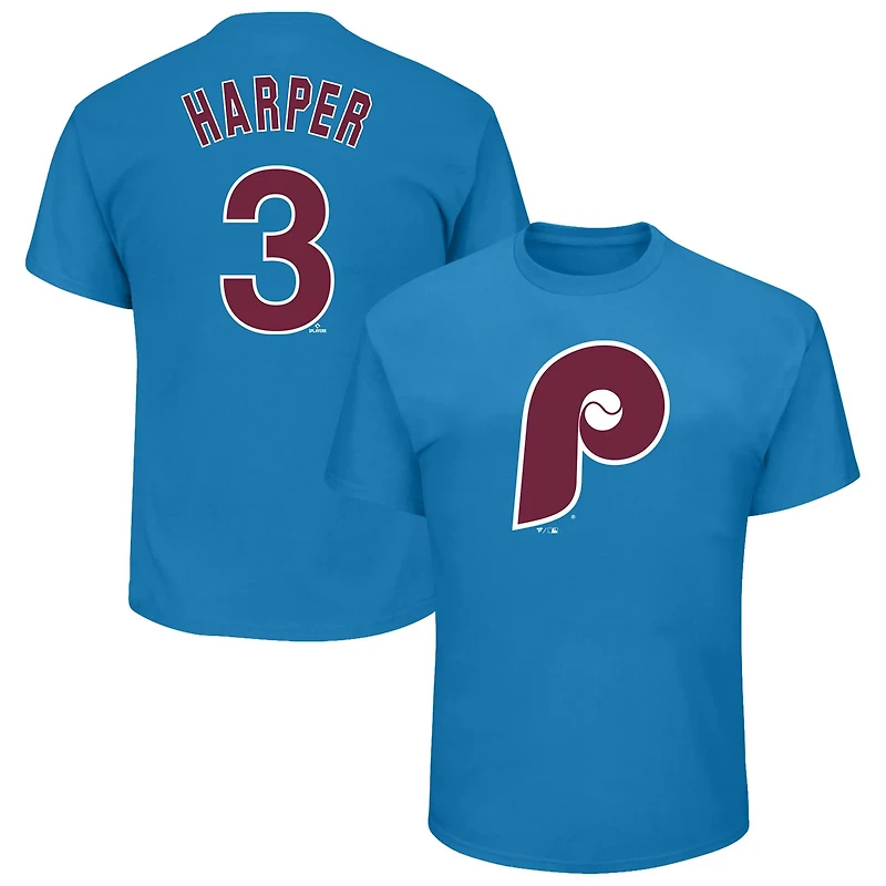 Profile Bryce Harper Light Philadelphia Phillies Big Tall Player Name Number T-Shirt
