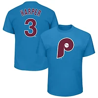 Profile Bryce Harper Light Philadelphia Phillies Big  Tall Player Name Number T-Shirt