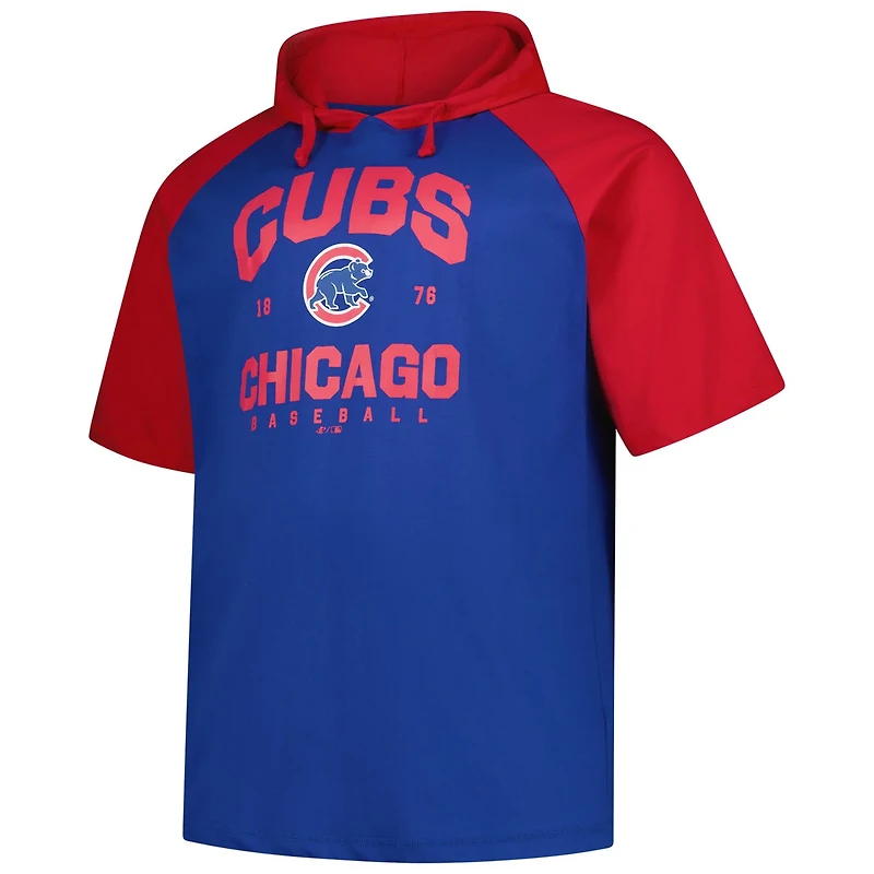 Profile Chicago Cubs Big  Tall Short Sleeve Pullover Hoodie
