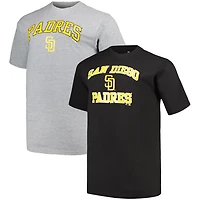 Profile Heather Gray San Diego Padres Big  Tall T-Shirt Combo Pack