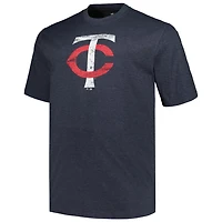 Profile Heather Minnesota Twins Big  Tall Weathered Logo T-Shirt