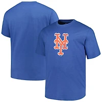 Profile Heather New York Mets Big  Tall Weathered Logo T-Shirt