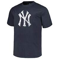 Profile Heather New York Yankees Big  Tall Weathered Logo T-Shirt