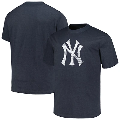 Profile Heather New York Yankees Big  Tall Weathered Logo T-Shirt