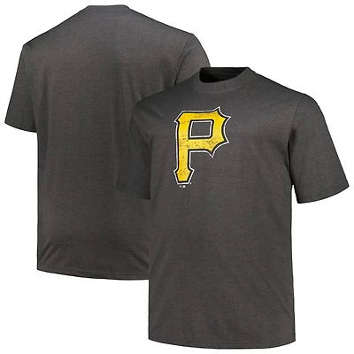 Profile Heather Pittsburgh Pirates Big  Tall Weathered Logo T-Shirt