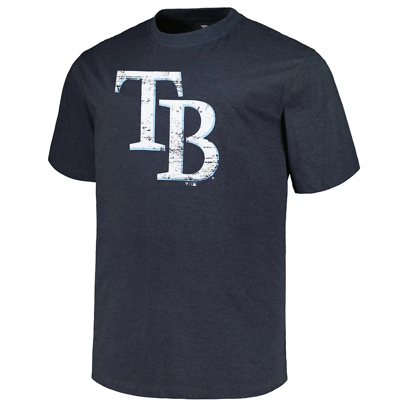 Profile Heather Tampa Bay Rays Big  Tall Weathered Logo T-Shirt