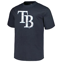 Profile Heather Tampa Bay Rays Big  Tall Weathered Logo T-Shirt