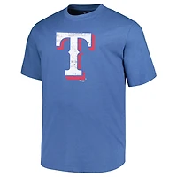 Profile Heather Texas Rangers Big  Tall Weathered Logo T-Shirt