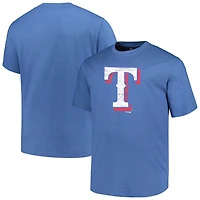 Profile Heather Texas Rangers Big  Tall Weathered Logo T-Shirt