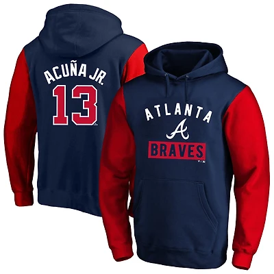 Profile Ronald Acuna Jr Atlanta Braves Big  Tall Name Number Fleece Pullover Hoodie