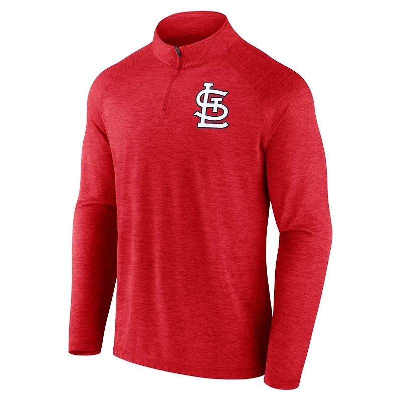 Profile St Louis Cardinals Big Tall Raglan Quarter-Zip Top